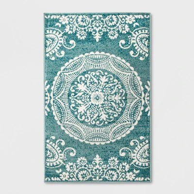 Vintage Medallion Outdoor Rug Turquoise - Opalhouse 6 Vintage Medallion Outdoor Rug Turquoise - Opalhouse - Image 4
