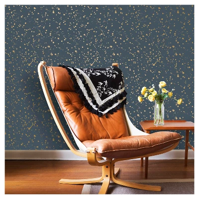 Celestial Peel & Stick Wallpaper Navy/Gold - Opalhouse™: Removable Vinyl, Self-Adhesive, Stain-Resistant, 27.5 Sq Ft Coverage 6 Celestial Peel & Stick Wallpaper Navy/Gold - Opalhouse™: Removable Vinyl, Self-Adhesive, Stain-Resistant, 27.5 Sq Ft Coverage - Image 4
