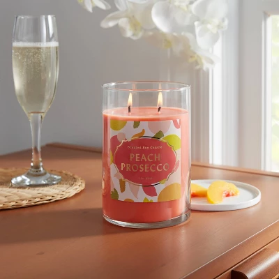 21.5oz Lidded Glass Jar 2-Wick Candle Peach Prosecco - Opalhouse™ 3 21.5oz Lidded Glass Jar 2-Wick Candle Peach Prosecco - Opalhouse™