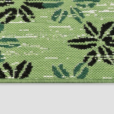5' X 7' Floral Stamp Outdoor Rug Green - Opalhouse™ 5 5' X 7' Floral Stamp Outdoor Rug Green - Opalhouse™ - Image 3