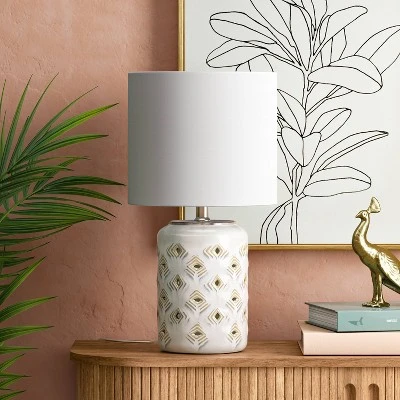 Diamond Cutout Table Lamp With Lit Base - Opalhouse™ 3 Diamond Cutout Table Lamp With Lit Base - Opalhouse™
