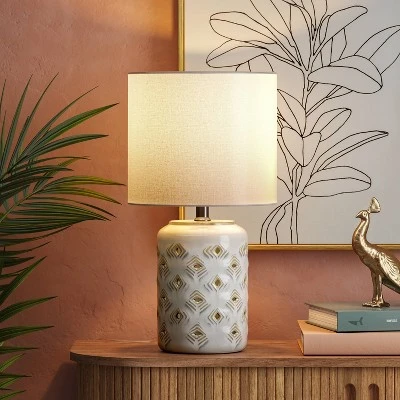 Diamond Cutout Table Lamp With Lit Base - Opalhouse™ 4 Diamond Cutout Table Lamp With Lit Base - Opalhouse™ - Image 2