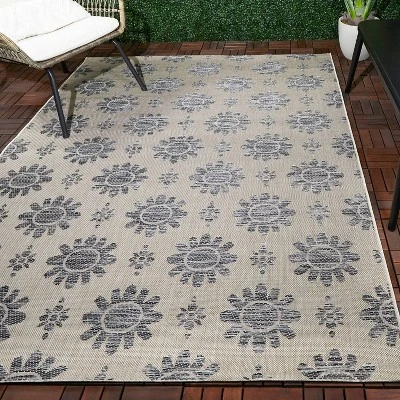Dark Daisy Outdoor Rug Black - Opalhouse™ 3 Dark Daisy Outdoor Rug Black - Opalhouse™