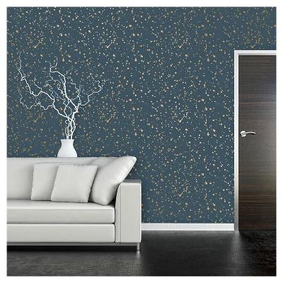 Celestial Peel & Stick Wallpaper Navy/Gold - Opalhouse™: Removable Vinyl, Self-Adhesive, Stain-Resistant, 27.5 Sq Ft Coverage 5 Celestial Peel & Stick Wallpaper Navy/Gold - Opalhouse™: Removable Vinyl, Self-Adhesive, Stain-Resistant, 27.5 Sq Ft Coverage - Image 3
