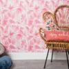 Tropical Leaves Peel & Stick Wallpaper Pink - Opalhouse™: Removable Vinyl, Botanical Leaf Pattern, Self-Adhesive, 27.5 Sq Ft Coverage -Opalhouse GUEST fba2d624 77ec 47e2 a20c e206364ce587